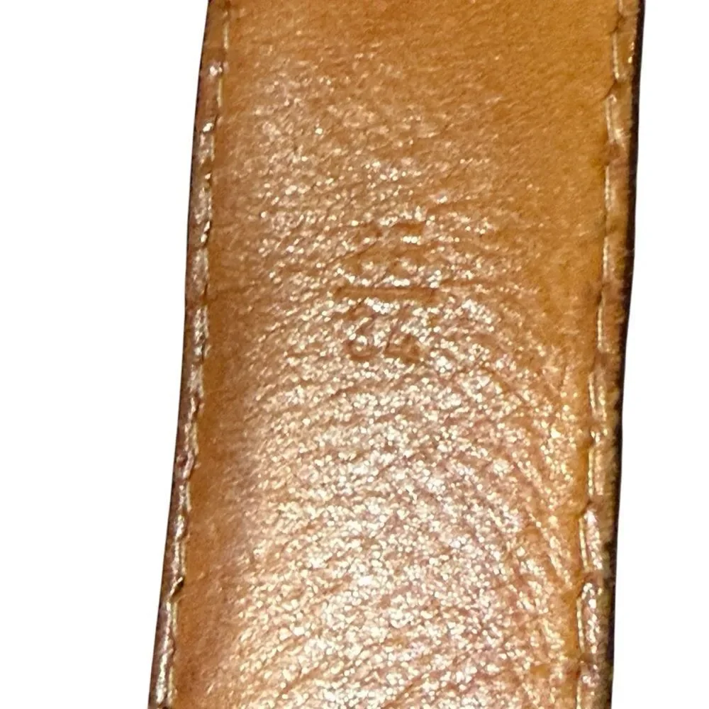 Vintage Martin Dingman Alligator Grain Italian Calfskin Brown Leather Belt 34